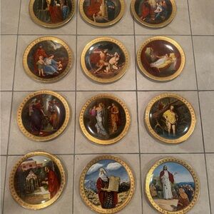 Danbury Mint Gold Ten Commandments 24k gold 12 plates full set